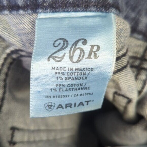 Ariat Jeans Women's 26R Blue Trouser Mid Rise Stretch Outseam Ella Wide Leg - Picture 11 of 13